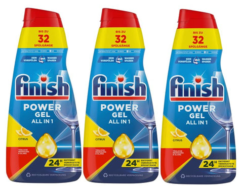 Finish Power Gel Citrus, 3 X 650 Ml