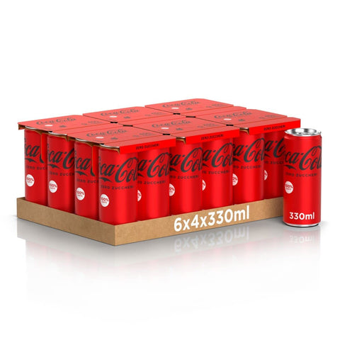 Coke Cola Zero Lot De 48 Boîtes Coca Sans Sucre 330 Ml