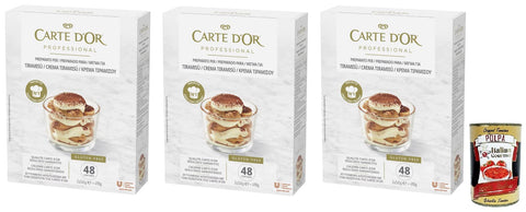 Lot De 3 Mélanges De Poudre Professionnelle Carte D'or Pour Crème Tiramisu Sans Gluten 490 G + Polpa Di Pomodoro Italian Gourmet Polpa Di Pomodoro 400 G