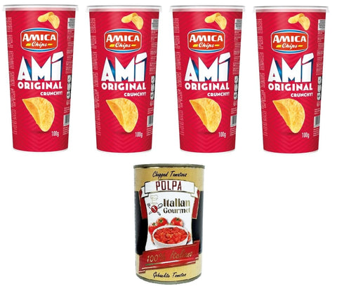 Amica Chips Ami' Crunchy Original 4 X 100 G + Italian Gourmet Polpa 400 G