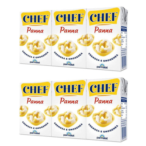 6x Panna Chef Double Crème Classica Parmalat 200 Ml