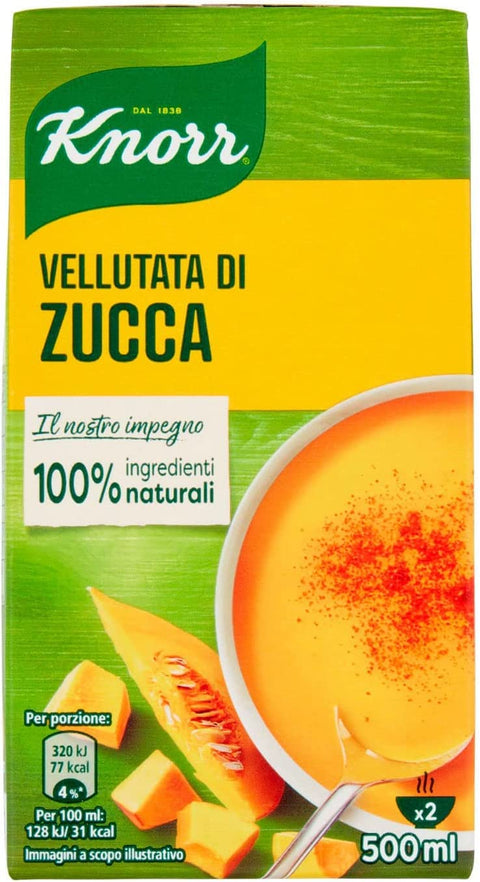 Knorr Vellutata Di Zucca Lot De 3 Crèmes À La Citrouille Goût Délicat 500 Ml