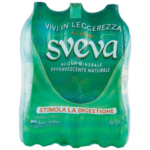 Sveva Acqua Minerale Effervescente Naturale - 6 Bottiglie Da 1.5 Litri
