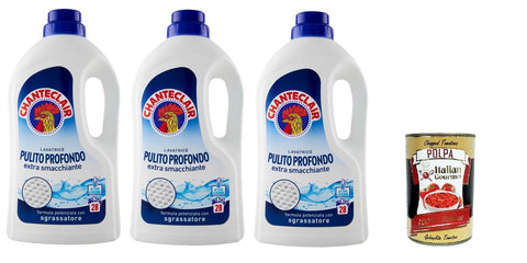Chanteclair Pulito Profondo Lot De 3 Lessives Liquides Pour Machine À Laver, 28 Lavages, 1260 Ml + Italian Gourmet Polpa 400 G