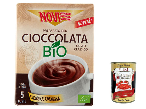 Novi Bio Cioccolato Caldo Classico Lot De 12 Boîtes De 5 X 25 G Chocolat + Polpa Italian Gourmet 400 G