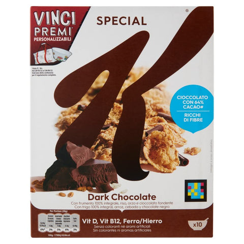 Kellogg's Special K Dark Chocolate Fiocchi Di Riso Cereals Flocons De Riz Au Chocolat Noir Avec Des Vitamines Et Des Minéraux Avec Des Boucles De Chocolat 290 G De Flocons De Céréales