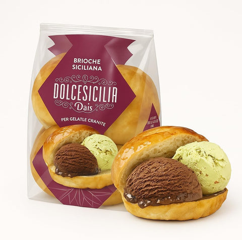 Dolcesicilia Brioche Siciliana per Gelato e Granita  Brioches siciliennes pour glaces et granités, 10 x 280 g