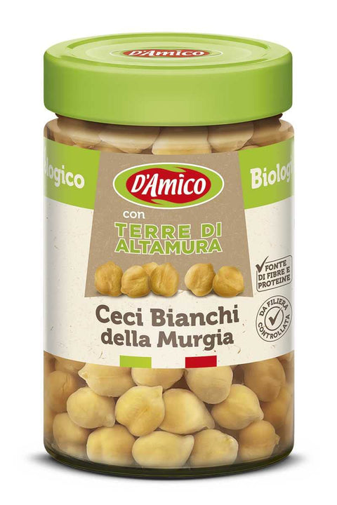 D'amico Con Terra Di Altamura Ceci Bianchi Della Murgia Petits Pois Chiches Blancs De Murgia Avec Terre D'altamura Pois Chiches Biologiques Cuits 310g Origine Italienne