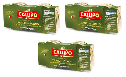 Callipo Tranci Di Tonno Lot De 3 Tranches De Thon Dans L'huile D'olive Extra Bio (2 X 80 G)