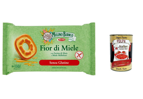 Mulino Bianco Fiori Di Miele Senza Glutine Lot De 12 Biscuits Sablés Biscuits Biscuits Biscuits Au Miel Millefiori Sans Gluten 250 G + Polpa Gourmet Italien 400 G