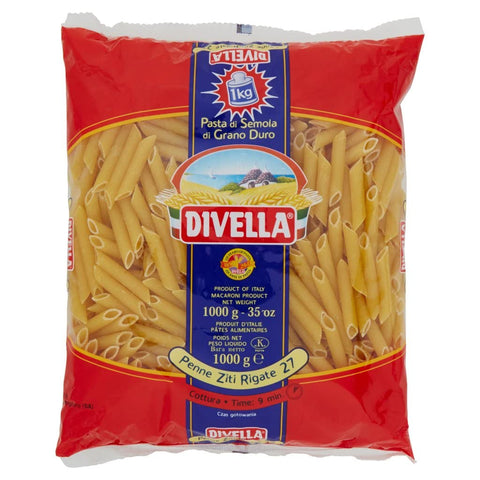 Divella Penne Ziti Rigate N. 27 Lot De 10 Pâtes À La Semoule De Blé Dur 500 G + Boîte Italian Gourmet Polpa Di Pomodoro 400 G