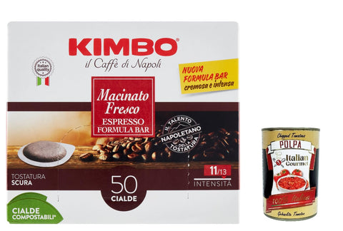 Macinato Fresco Cialde Compostabili, Cialde Ese 44mm, Box Lot De 50 Dosettes De Café + Italian Gourmet Polpa 400g