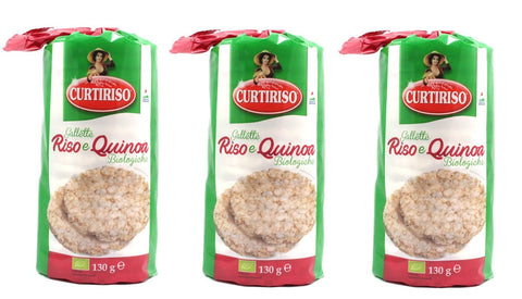 Curtiriso Riso E Quinoa Lot De 3 Gâteaux De Riz Bio Croustillants 130 G De Riz Et De Quinoa