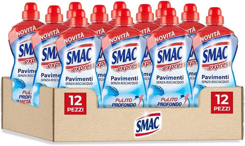 Smac Express - Fraîcheur Intense Pour Sols - Nettoyant Multi-Surfaces - Effet Nettoyant Sans Rinçage - 12 X 1000 Ml + Italian Gourmet Polpa 400 G