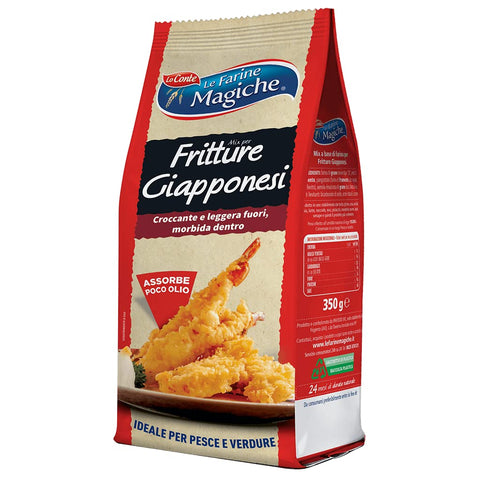 Lo Conte Le Farine Magiche Mix Per Tempura Fritture Giapponesi Mélange Pour Farine De Blé Tendre Type "1" Idéal Pour Les Légumes Et Les Poissons 350 G
