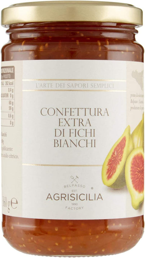 Agrisicilia Confettura Extra Di Fichi Bianchi Figues Blanches Extra Confiture – 6 X 360 G
