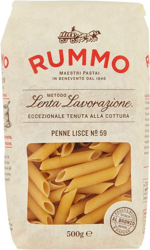 Rummo Pâtes Penne Lisce N°59 Pâtes À Base De Semoule De Blé Dur Pâte De Bronze 500 G