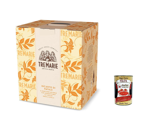 Tre Marie « Incanto Di Natale » Panettone Milanaise Dans Astuccio E Bottiglia Tre Marie « Christmas Enchantment » Panettone Milanaise Dans Un Étui Et Dans Une Bouteille 750 G + Polpa Italien Gourmet