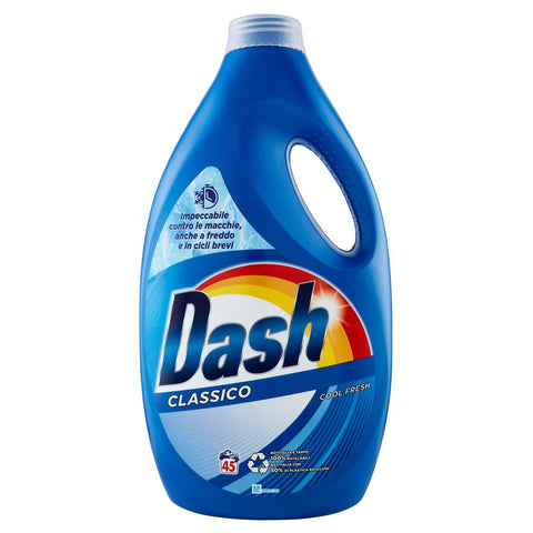 Dash Lessive Liquide Machine À Laver, 45 Lavages, Classique, Supprime Les Taches, Brillance Pour Les Capi, Efficace À Froid Et En Cycles Courts