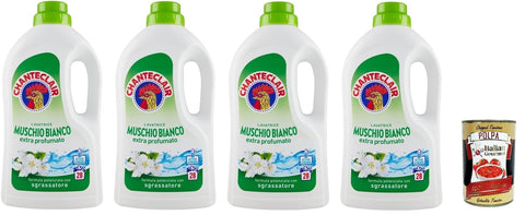 Chanteclair Lavatrice Musc Blanc Detersivo Liquido Lessive Liquide Pour Machine À Laver Formule Avec Dégraissant 28 Lavages 4 X 1260 Ml + Italian Gourmet Polpa 400 G