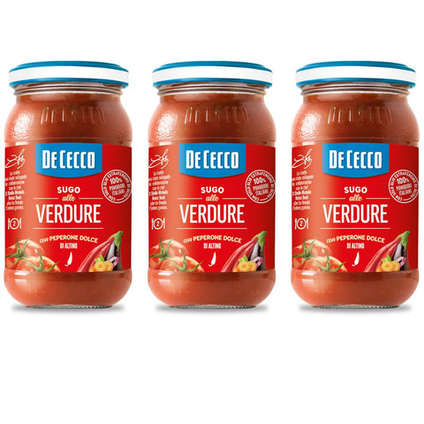 De Cecco Sugo Alle Verdure Lot De 3 Sauces Aux Légumes 200 G