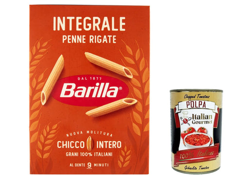 Lot De 20 Pâtes Intégrales Barilla Penne Rigate Integrali - Nouilles Italiennes - 500 G - Polpa Italien 400 G