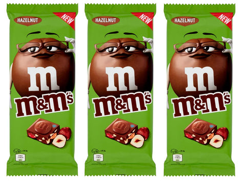 M&M's Hazelnut Lot De 3 Tablettes Au Chocolat Au Lait Avec Mini M&M's Et Noisettes Hachées 165 G