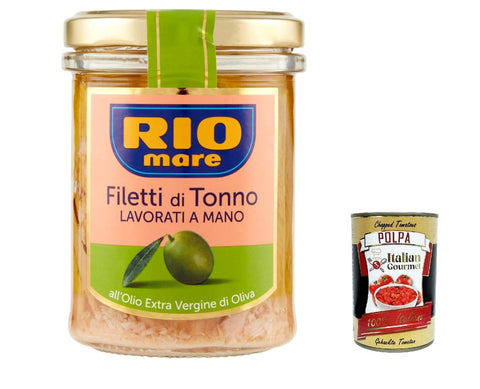 Rio Mare Filetti Di Tonno All'olio Extravergine Di Oliva Lot De 3 Filets De Thon À L'huile D'olive Extra Vierge 180 G + Polpa Italien Gourmet 400 G