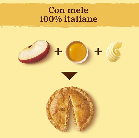 16x Mulino Bianco Tartelle Cuor Di Mela, Tortine Avec Mele 100 % Italienne, Pan Di Spagna E Pasta Frolla, Senza Olio Di Palma E Senza Additivi Conservanti, Confezione Avec 6 Tartelle