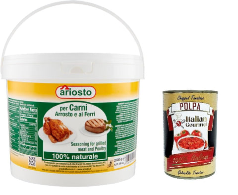 Ariosto Per Carni Arrosto O Ai Ferri Pour Viande Rôtie Ou Grillée 2500 G + Italian Gourmet Polpa 400 G