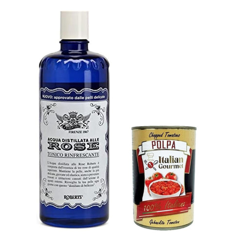 3 X Acqua Alle Rose, Tonico Viso, Bouche Faciale Avec Eau Distillée Aux Roses – Formule Rafraîchissante Aux Propriétés Hydratantes Et Radieuses, 300 Ml + Polpa Italien Gourmet 400 G