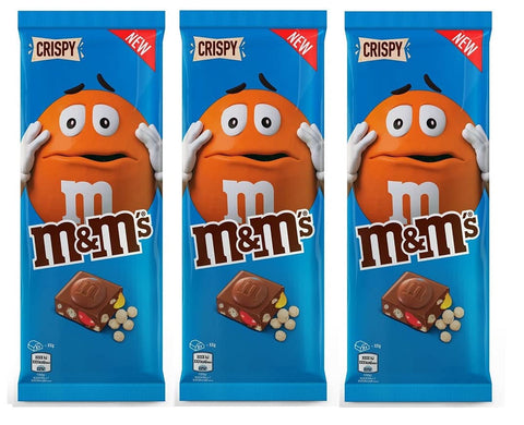 M&M's Crispy Lot De 3 Tablettes Au Chocolat Au Lait Avec Délicieux M&M's Mini Et Riz Croustillant 150 G