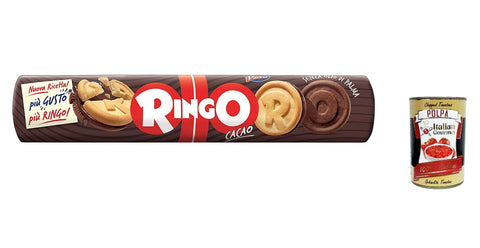 Pavesi Ringo Lot De 24 Biscuits Avec Cocoa 165 G Biscuits Italiens Snack Cocoa + Polpa Gourmet Italien 400 G