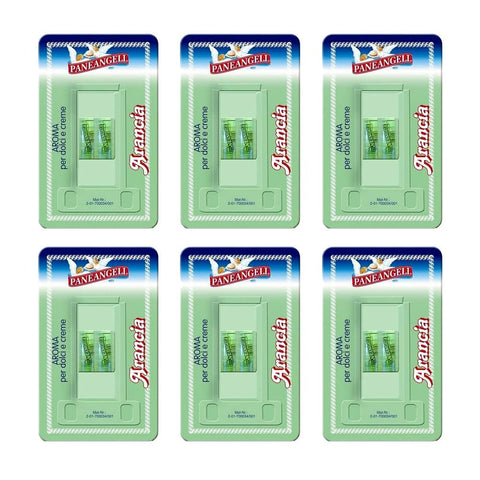 Paneangeli Aroma Arancia Lot De 6 Flacons D'arôme Orange Pour Gâteaux Et Crèmes 2 X 2 Ml