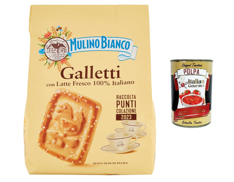 Mulino Bianco Galletti Lot De 3 Biscuits 100 % Au Lait Frais Italien 800 G + Polpa Gourmet Italien 400 G