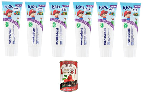 Mentadent Dentifricio Kids 0-6 Anni Dentifrice Pour Enfants 6 X 75 Ml + Italian Gourmet Polpa 400 G