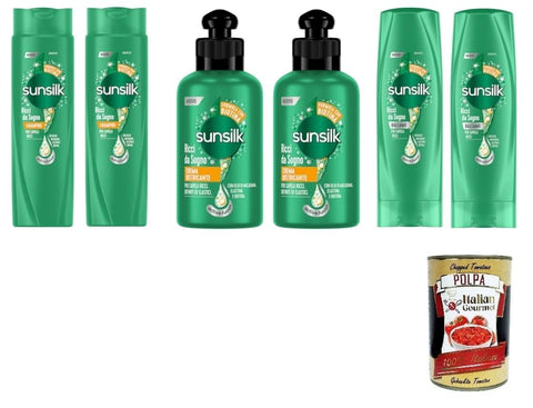 Sunsilk Ricci Da Sogno-Lot De 2 Shampooings 2 Baumes 2 X Crème Démêlante + Polpa Italien Gourmet 400 G