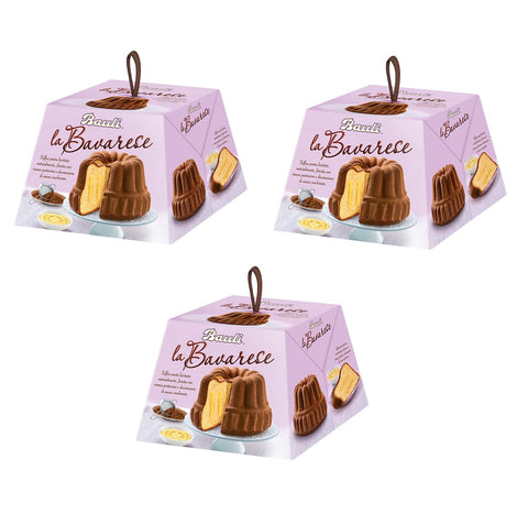 Lot De 3 Gâteaux Bauli Torta La Bavarese Recouverts De Cacao Sucré Et Remplis De Crème Anglaise 700 G