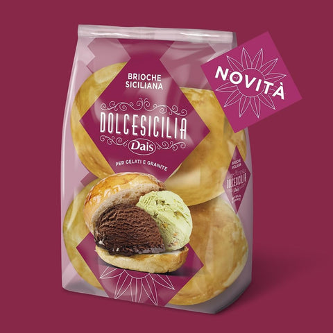 Dolcesicilia Brioche Siciliana per Gelato e Granita  Brioches siciliennes pour glaces et granités, 10 x 280 g
