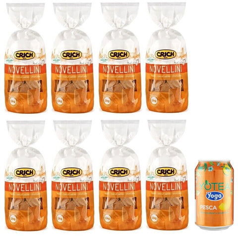 Crich Biscuits Novellini Lot De 8 Biscuits Sablés Sac De 1 Kg + 1 Boîte De Thé Glacé À La Pêche Pour Yoga 330 Ml