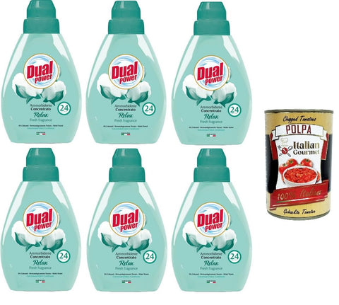 Dual Power Évier Doux Concentré 24 Cuillères Doseuses Relax 6 X 600 Ml + Polpa Italian Gourmet 400 G