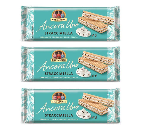 Tre Marie Ancora Uno Wafer Stracciatella Lot De 3 Gaufres Remplies De Crème Au Chocolat Au Lait Et De Morceaux De Chocolat 140 G