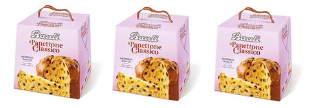 3x Bauli Il Panettone Classico Aux Raisins Secs Et Aux Fruits Confits 1kg