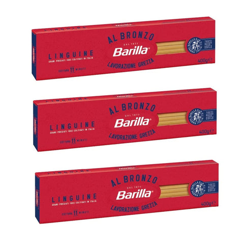 Barilla Linguine Al Bronzo Bronze Lot De 3 Pâtes Tirées 400 G