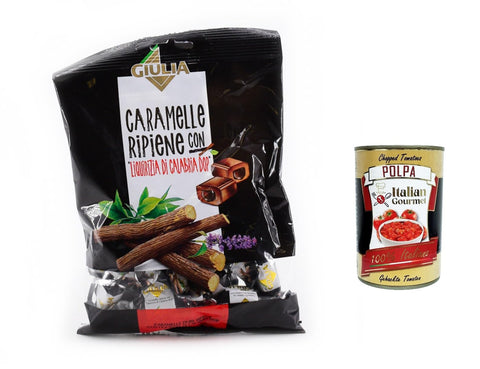La Giulia Lot De 12 Caramelles Farcies À La Réglisse De Calabre Dop 150 G + Polpa Gourmet Italien 400 G