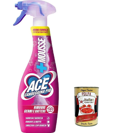 Lot De 3 Sprays De Dégraissant, Mousse Ace Candeggina, 700 Ml, Polpa Italien Gourmet 400 G