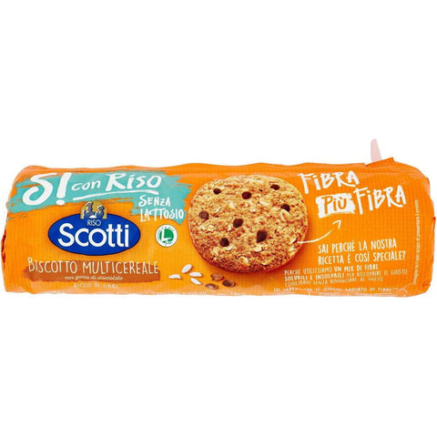 Riso Scotti Si Con Riso Biscotto Multicereale Biscotto Biscotto Biscotto Biscuits À Grains Multiples Avec Pépites De Chocolat Sans Lactose, Sans Protéines De Lait 250 G Lot De 20 Biscuits