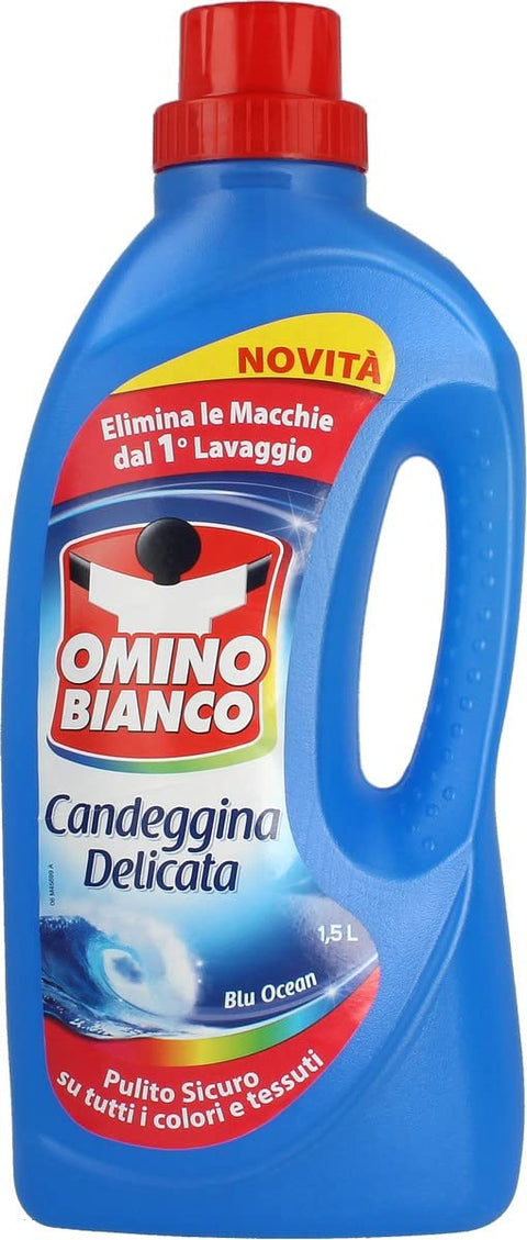 Omino Bianco Bougie Douce - Technologie Anti-Dorure - Action Désinfectante Et Détachante - Essence Bleu Océan - 1500 Ml