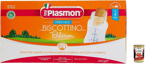 Plasmon Primi Mesi Il Biscottino Biberon Dal 4 Mese, 3x 600 G + Italian Gourmet Polpa 400 G