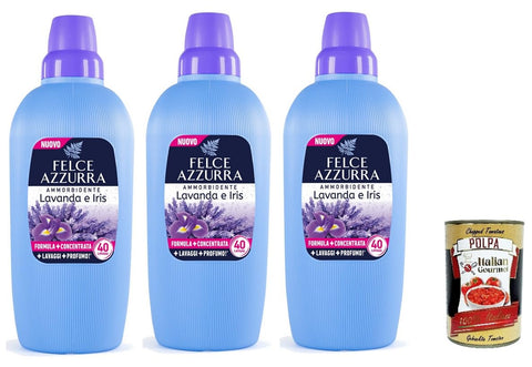 Felce Azzurra Italian Gourmet Polpa Lot De 3 Flacons D'adoucissant À La Lavande Et À L'iris 40 Lavages 400 G